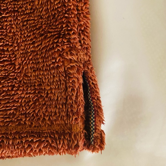 True Grit Men's Luxe Ultra Soft Fleece Mini Stripe 1/4 Zip Pullover XS Rust - Picture 2 of 9